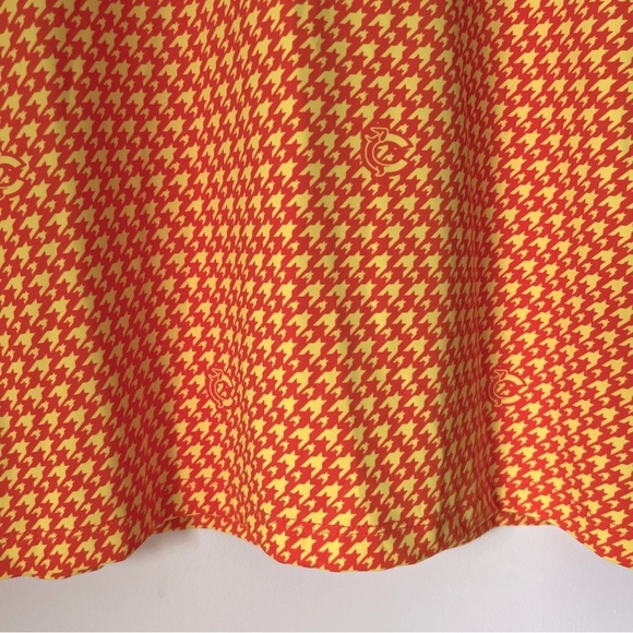 Louis Castel Vibrant Orange Patterned Logo Mock Neck Long Sleeve Golfing Top - Picture 7 of 13